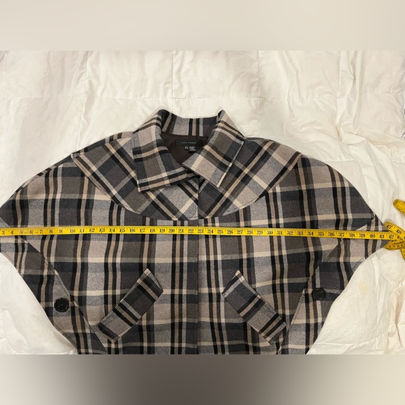 Zara Plaid Oversized Wool Cape - Picture 9 of 10